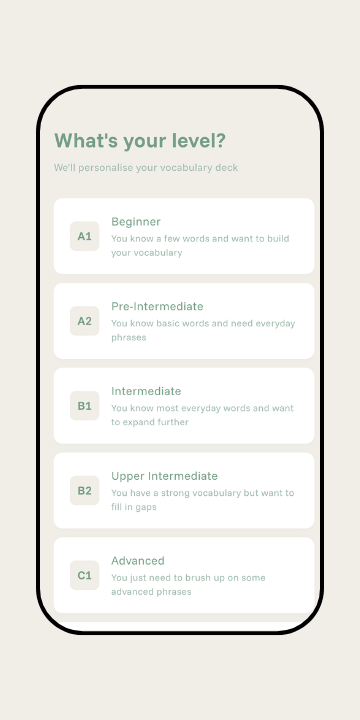Pick your CEFR level